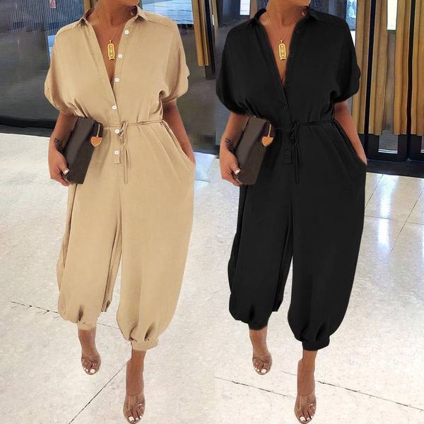 celmia leopard print rompers women vintage jumpsuits female short sleeve cargo pants button casual loose plus size overall, Black;white
celmia leopard print rompers women vintage jumpsuits female short sleeve cargo pants button casual loose plus size overall, Black;white