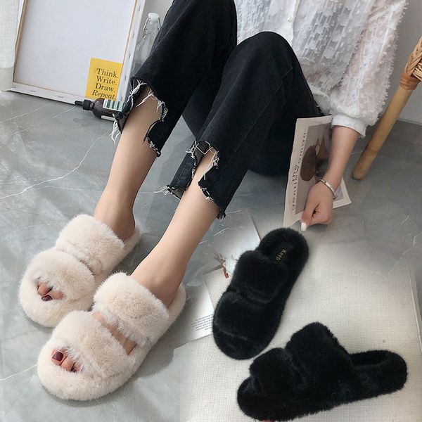 hairy slippers female wear 2020 flat slippers lazy thick fur shoes fur woman shoes, Black
hairy slippers female wear 2020 flat slippers lazy thick fur shoes fur woman shoes, Black