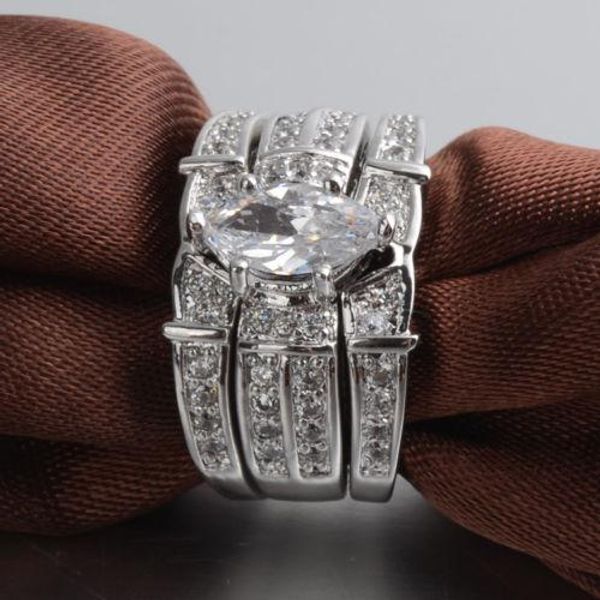 fashion jewelry nice lover marquise cut z 14kt white gold filled gf 3 rings wedding band ring set for love gift, Silver
fashion jewelry nice lover marquise cut z 14kt white gold filled gf 3 rings wedding band ring set for love gift, Silver