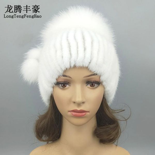 warm real women's cap fashion stripe hat with genuine fur ball pompom female winter real fur caps knitting mink hat, Blue;gray
warm real women's cap fashion stripe hat with genuine fur ball pompom female winter real fur caps knitting mink hat, Blue;gray