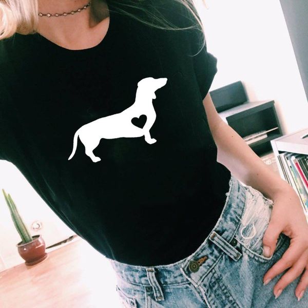 women's t-shirt dachshund love dog doxie shirt wiener streetwear tumblr t shirts women causal graphic tee harajuku, White
women's t-shirt dachshund love dog doxie shirt wiener streetwear tumblr t shirts women causal graphic tee harajuku, White