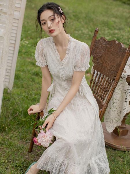 yamdi 2020 new fashion women's dresses french vintage white short sleeve lace long dress holiday lace hollow out vestidos, Black;gray
yamdi 2020 new fashion women's dresses french vintage white short sleeve lace long dress holiday lace hollow out vestidos, Black;gray