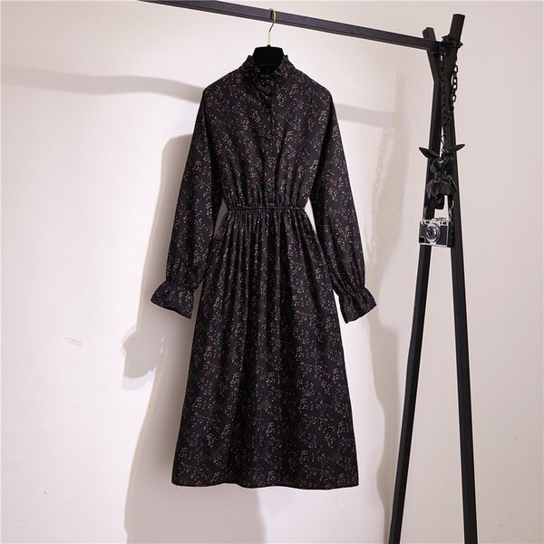 spring autumn dress women floral standing collar long sleeven elastic waist button print midi vintage party dresses vestidos, Black;gray
spring autumn dress women floral standing collar long sleeven elastic waist button print midi vintage party dresses vestidos, Black;gray