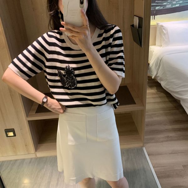 ba7nt all-matching exquisite three-dimensional embroidery handmade beaded pineapple striped knitted short beaded embroidery embroiderysl, White
ba7nt all-matching exquisite three-dimensional embroidery handmade beaded pineapple striped knitted short beaded embroidery embroiderysl, White