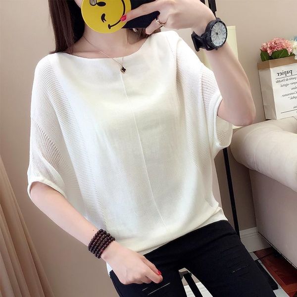 2019 spring/summer new sweater korean style mid-sleeve sweater hollow-out bat sleeve anti-wear top, White;black
2019 spring/summer new sweater korean style mid-sleeve sweater hollow-out bat sleeve anti-wear top, White;black