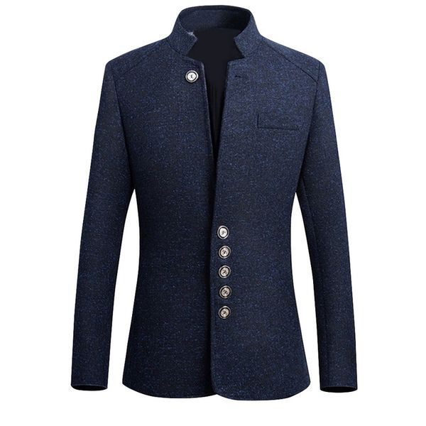 men's suits & blazers 2021 brand mens vintage blazer coats chinese style business dress casual stand collar jackets male slim fit suit, White;black
men's suits & blazers 2021 brand mens vintage blazer coats chinese style business dress casual stand collar jackets male slim fit suit, White;black