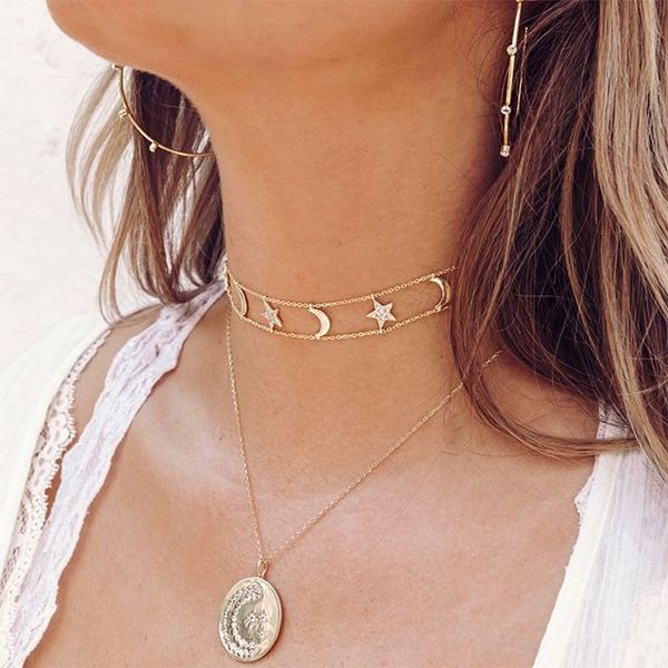 2020 new cz moon star charm necklace gold rose silver color choker double chain delicate sparking cz moon star pendant necklaces
2020 new cz moon star charm necklace gold rose silver color choker double chain delicate sparking cz moon star pendant necklaces