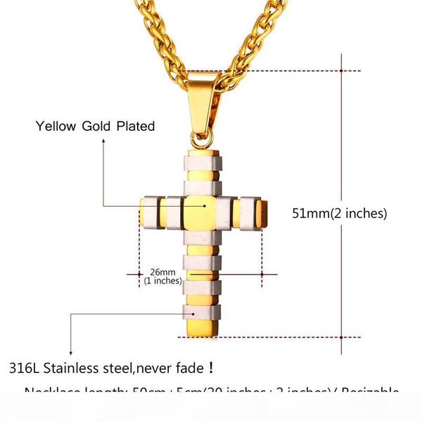 two-tone gold cross necklace pendant 18k real gold plated stainless steel cross jewelry for men, Silver
two-tone gold cross necklace pendant 18k real gold plated stainless steel cross jewelry for men, Silver
