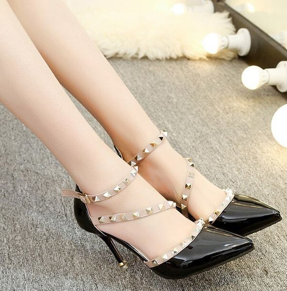 woman high heels shoe ladies pointed toe pumps buckle rivet women shoes pointed toe pumps dress shoes high heels boat wedding shoes, Black
woman high heels shoe ladies pointed toe pumps buckle rivet women shoes pointed toe pumps dress shoes high heels boat wedding shoes, Black