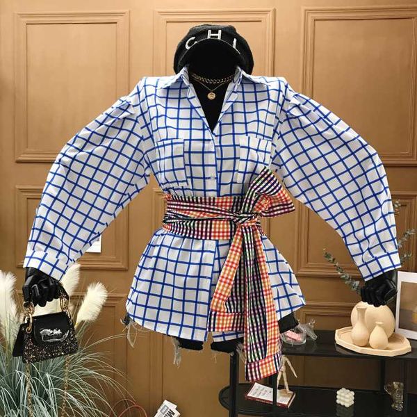 women's blouses & shirts plaid shirt 2021 autumn lapel loose long sleeve single-breasted girls ladies fall blouse blusas female, White
women's blouses & shirts plaid shirt 2021 autumn lapel loose long sleeve single-breasted girls ladies fall blouse blusas female, White