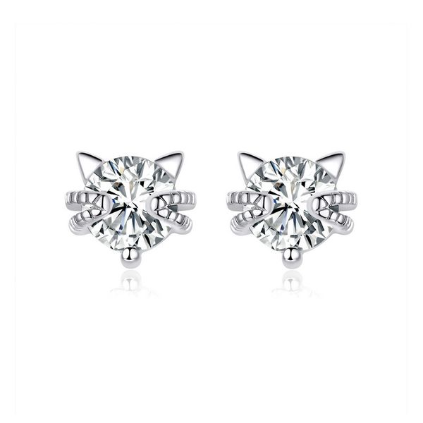 5mm aaa zircon kitty earring stud 925 sterling silver for girls birthday gifts elegant women jewelry fashion bling bling, Black
5mm aaa zircon kitty earring stud 925 sterling silver for girls birthday gifts elegant women jewelry fashion bling bling, Black