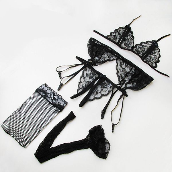 4pcs lingerie set temptation lace push up transparent bra set erotic women underwear bras & g-string & net socks & sling, Red;black
4pcs lingerie set temptation lace push up transparent bra set erotic women underwear bras & g-string & net socks & sling, Red;black