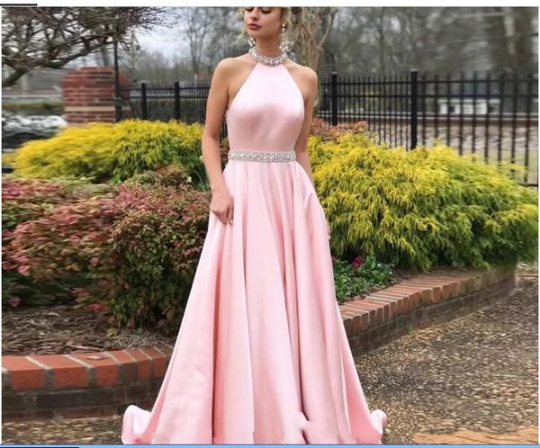 sweetly a-line halter homecoming dresses crystal neck backless girls graduation gown satin sweep train evening party dresses, Red
sweetly a-line halter homecoming dresses crystal neck backless girls graduation gown satin sweep train evening party dresses, Red