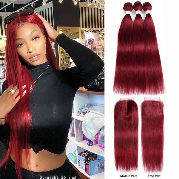 99j/burgundy human hair bundles with closure 4x4 red color brazilian straight hair weave bundles with closure non-remy hair, Black
99j/burgundy human hair bundles with closure 4x4 red color brazilian straight hair weave bundles with closure non-remy hair, Black