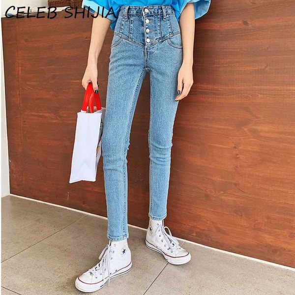 shijia single-breasted denim pencil jeans woman high waist elastic patchwork skinny jean female blue chic bottoms femme autumn
shijia single-breasted denim pencil jeans woman high waist elastic patchwork skinny jean female blue chic bottoms femme autumn