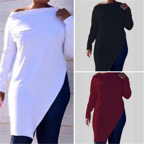 women casual long sleeve t-shirt spring summer fashion round neck irregular hem tee clothing designer female solid color tee tshirt, White
women casual long sleeve t-shirt spring summer fashion round neck irregular hem tee clothing designer female solid color tee tshirt, White