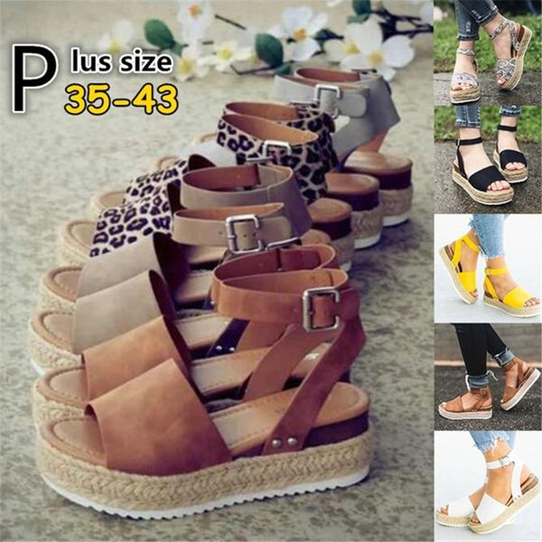 women summer open toe ankle braid strap straw platform sandals adjustable buckle wedge rubble sole summer shoes cute espadrille, Black
women summer open toe ankle braid strap straw platform sandals adjustable buckle wedge rubble sole summer shoes cute espadrille, Black