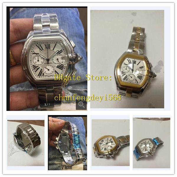 wristwatches 44mm stainless steel bracelet fashion watches vk quartz chronograph working men's luxury watches, Slivery;brown
wristwatches 44mm stainless steel bracelet fashion watches vk quartz chronograph working men's luxury watches, Slivery;brown
