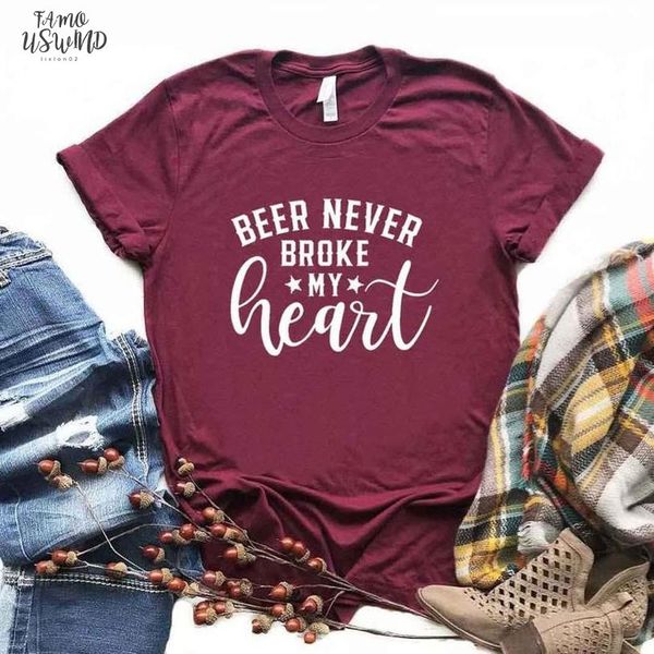 beer never broke my heart print women cotton hipster funny t shirt gift lady yong girl 6 color tee ship, White
beer never broke my heart print women cotton hipster funny t shirt gift lady yong girl 6 color tee ship, White