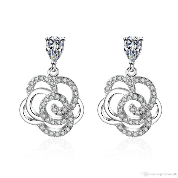 925 sterling silver needle full zircon camellia earrings flower water droplets micro-inlaid zircon earrings women's earrings, Golden;silver
925 sterling silver needle full zircon camellia earrings flower water droplets micro-inlaid zircon earrings women's earrings, Golden;silver