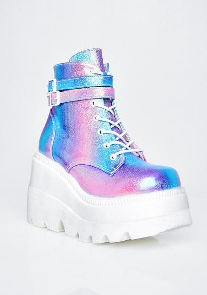 2020 fashion high platform women boots wedges lace up ankle boots thick bottom mixed color 2020 autumn female shoes botas mujer, Black
2020 fashion high platform women boots wedges lace up ankle boots thick bottom mixed color 2020 autumn female shoes botas mujer, Black