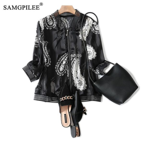 women jacket spring and summer 2020 casual sun protection jacket three quarter print stand zipper slim thin women sun jackets, Black;brown
women jacket spring and summer 2020 casual sun protection jacket three quarter print stand zipper slim thin women sun jackets, Black;brown