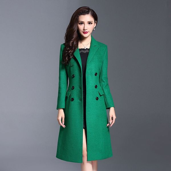 2020 new autumn and winter women's double-breasted en thickened long sleeve slim slimming green coat wool wool woolen coat, Black
2020 new autumn and winter women's double-breasted en thickened long sleeve slim slimming green coat wool wool woolen coat, Black