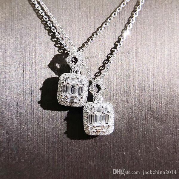 brand luxury jewelry unique handmade t princess cut 5a zirconia cz diamond square pendant fashion eternity clavicle necklace for women gift, Silver
brand luxury jewelry unique handmade t princess cut 5a zirconia cz diamond square pendant fashion eternity clavicle necklace for women gift, Silver