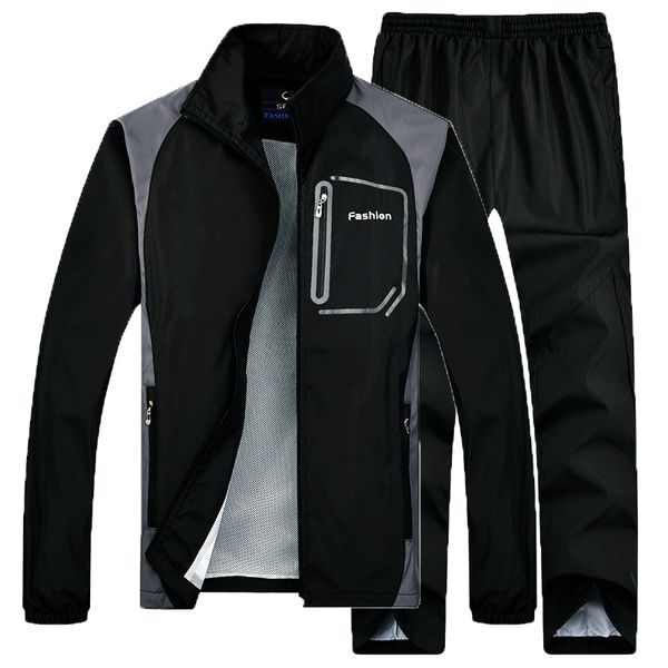 two piece suits autumn clothing jacket+pants sets men casual tracksuit outerwear walking hoodies fitness sportswear, Black;blue
two piece suits autumn clothing jacket+pants sets men casual tracksuit outerwear walking hoodies fitness sportswear, Black;blue