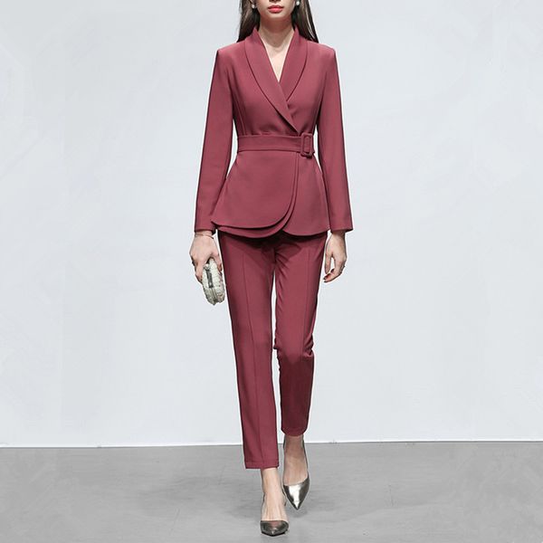 women's suits female slim fit temperament suit two piece set blazer trousers women's double breasted casual commute formal suits, White
women's suits female slim fit temperament suit two piece set blazer trousers women's double breasted casual commute formal suits, White