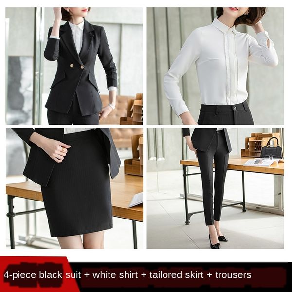 high-end business formal suit women's korean style fashionable suit dress interview dress jewelry store women, White;black
high-end business formal suit women's korean style fashionable suit dress interview dress jewelry store women, White;black