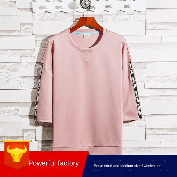 2019 fall new fashion brand men's cropped sleeve ribbon fresh long sleeve pullover round neck for pullover sweater sweater men, Black
2019 fall new fashion brand men's cropped sleeve ribbon fresh long sleeve pullover round neck for pullover sweater sweater men, Black