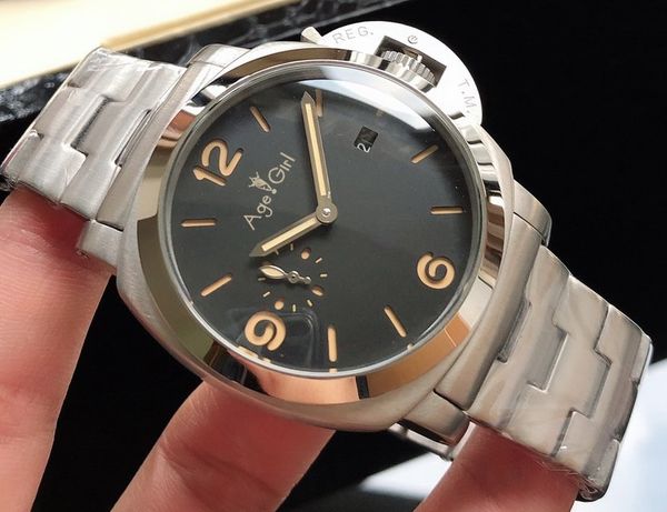 new men automatic mechanical sapphire bracelet stainless steel black dial white number limited luminous sport watches 44mm, Slivery;brown
new men automatic mechanical sapphire bracelet stainless steel black dial white number limited luminous sport watches 44mm, Slivery;brown