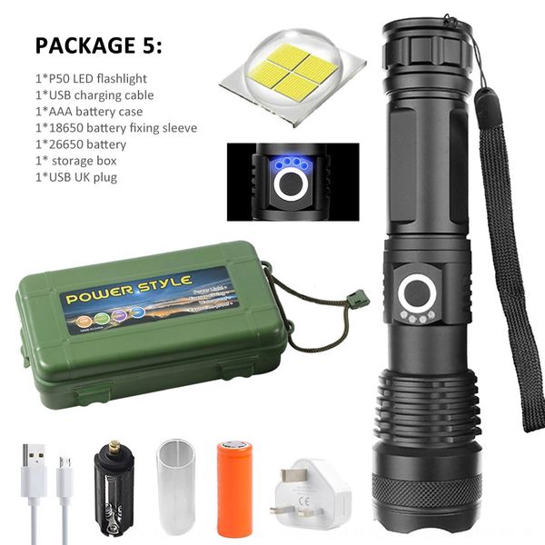 strong p50 high power aluminum alloy usb charging display waterproof outdoor flashlight hand-held telescopic focusing flashlight
strong p50 high power aluminum alloy usb charging display waterproof outdoor flashlight hand-held telescopic focusing flashlight