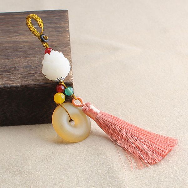 ethnic carved sheep horn comb round pendant keychain for women bodhi lotus tassel key ring holder spiritual meditation jewelry, Silver
ethnic carved sheep horn comb round pendant keychain for women bodhi lotus tassel key ring holder spiritual meditation jewelry, Silver