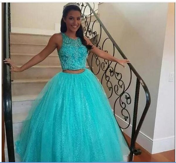 two pieces shining puffy skirt homecoming dresses jewel neck sleeveless appliques with beads prom gown floor length junior party dress, Red
two pieces shining puffy skirt homecoming dresses jewel neck sleeveless appliques with beads prom gown floor length junior party dress, Red