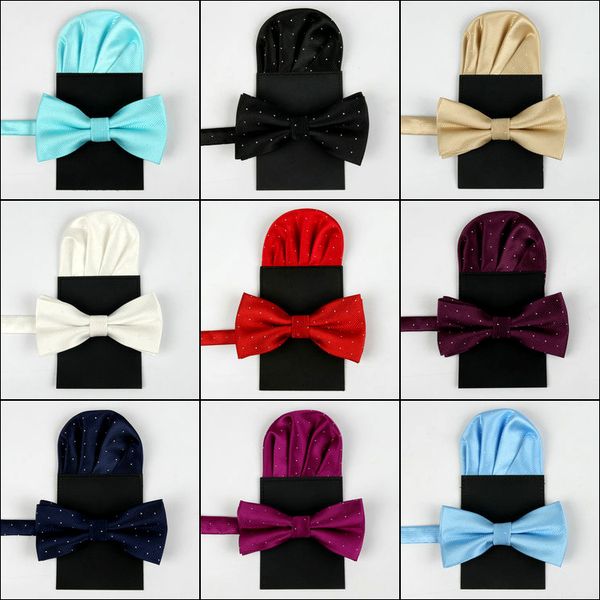 luxury men's polka dot solid pocket square bows tie set pre-folded handkerchief bowtie sets wedding party hanky necktie lot, Black;gray
luxury men's polka dot solid pocket square bows tie set pre-folded handkerchief bowtie sets wedding party hanky necktie lot, Black;gray