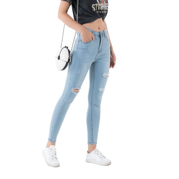 2020 jeans pancil pants women high waist slim hole ripped denim jeans casual stretch trousers for women, Blue
2020 jeans pancil pants women high waist slim hole ripped denim jeans casual stretch trousers for women, Blue