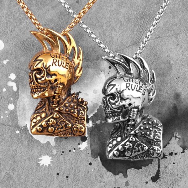 gothic rules skull punk rock hiphop men necklaces pendants chain for boy male stainless steel jewelry creativity gift wholesale, Silver
gothic rules skull punk rock hiphop men necklaces pendants chain for boy male stainless steel jewelry creativity gift wholesale, Silver