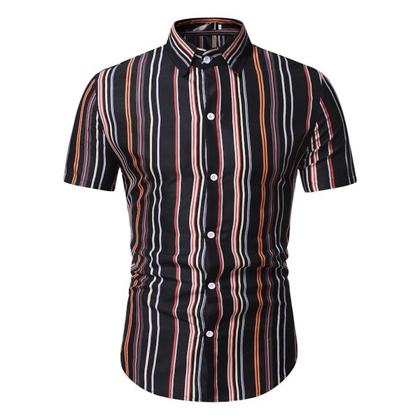 2020 new men's stripe leisure hawaiian shirt short sleeve slim men's summer fashion single breasted tw40, White;black
2020 new men's stripe leisure hawaiian shirt short sleeve slim men's summer fashion single breasted tw40, White;black
