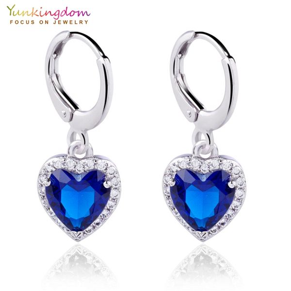 yunkingdom style dark blue heart crystal zircon drop earrings for women romantic fashion jewelry earring, Silver
yunkingdom style dark blue heart crystal zircon drop earrings for women romantic fashion jewelry earring, Silver