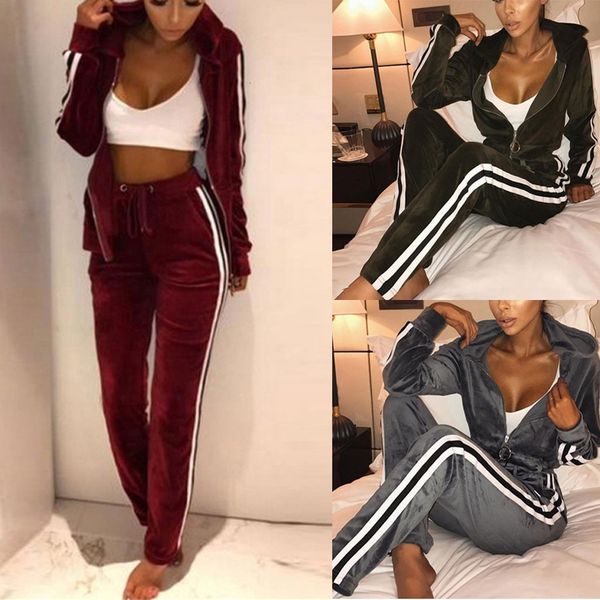 2 piece set women casual striped zipper sweater trousers set long sleeve crop + pants conjunto feminino#guahao, Gray
2 piece set women casual striped zipper sweater trousers set long sleeve crop + pants conjunto feminino#guahao, Gray