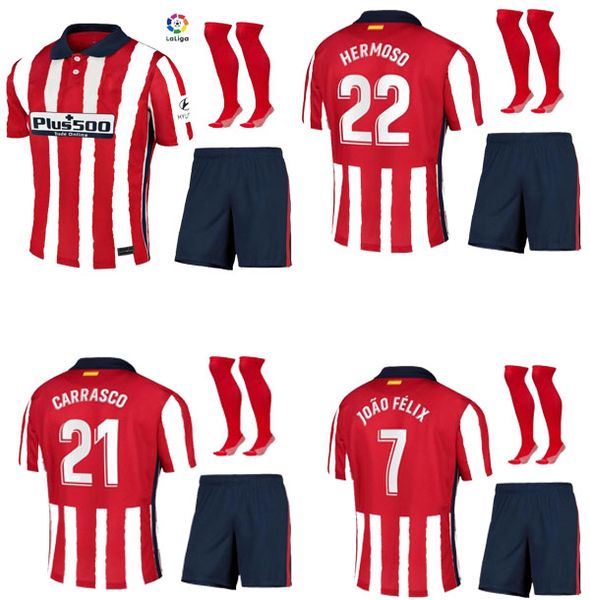 2020 21 joao felix home red white soccer jerseys 2020 2021 koke saul godin atletico de football madrid shirt kits men set uniform, Black
2020 21 joao felix home red white soccer jerseys 2020 2021 koke saul godin atletico de football madrid shirt kits men set uniform, Black