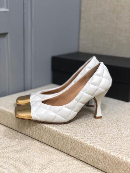 women's shoes spring 2020 new metal square head high heels personalized versatile shallow mouth leather slim heel shoes, Black
women's shoes spring 2020 new metal square head high heels personalized versatile shallow mouth leather slim heel shoes, Black