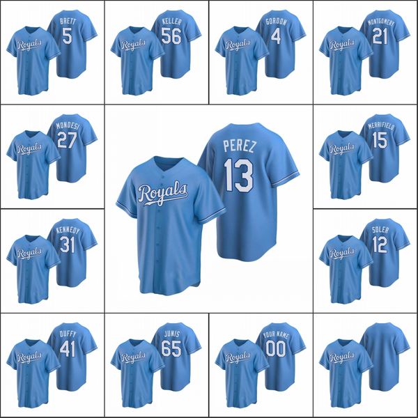 kansas city royals #13 salvador perez 5 george brett 12 soler men women youth custom light blue replica alternate jersey, Black
kansas city royals #13 salvador perez 5 george brett 12 soler men women youth custom light blue replica alternate jersey, Black