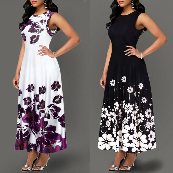 large size elegant women's floral print long maxi dress evening party beach summer sleeveless flower sundress costume kg-58, Black;gray
large size elegant women's floral print long maxi dress evening party beach summer sleeveless flower sundress costume kg-58, Black;gray