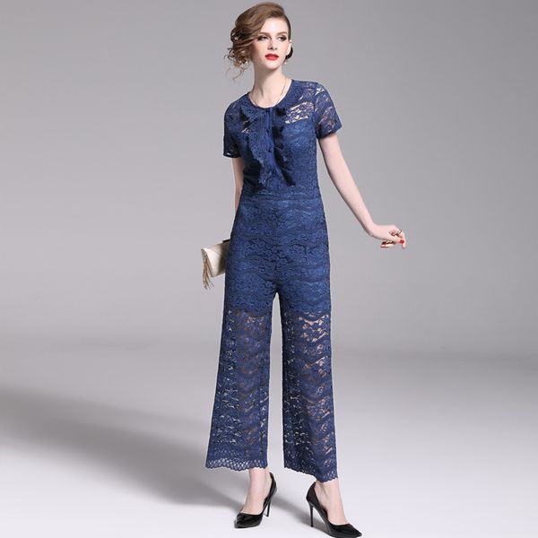 wide leg pants woman autumn clothing new 2019 round neck pocket short sleeve lace lin tai thin trousers show a slim waist even underwear, Black;white
wide leg pants woman autumn clothing new 2019 round neck pocket short sleeve lace lin tai thin trousers show a slim waist even underwear, Black;white