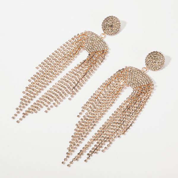 Exaggerated wind multi-layer alloy Diamond rhinestone long tassel earrings Women's Air Super Flash full diamond earrings, Golden
Exaggerated wind multi-layer alloy Diamond rhinestone long tassel earrings Women's Air Super Flash full diamond earrings, Golden