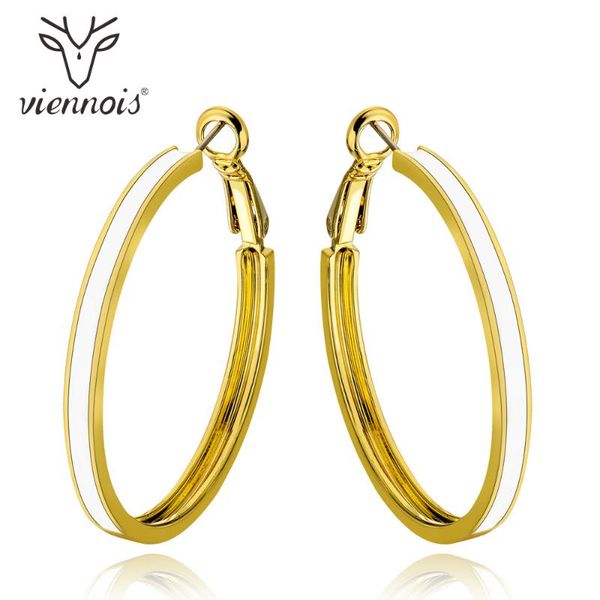 viennois gold color hoop earrings for women enamel round female party earrings metallic chic fashion jewelry, Golden;silver 
viennois gold color hoop earrings for women enamel round female party earrings metallic chic fashion jewelry, Golden;silver