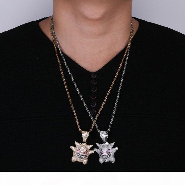 mens hip hop cartoon pendant necklace iced out purple gengar pendant necklace fashion necklace jewelry with 24inch gold chain, Silver
mens hip hop cartoon pendant necklace iced out purple gengar pendant necklace fashion necklace jewelry with 24inch gold chain, Silver